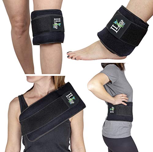 Long Ice Packs for Injuries with 2 Gel Packs - Reusable Physical Therapy Hot Cold Flexible Gel Wrap with Strap That Stays in Place and Helps Relieve Back, Lumbar, Hip, Knee, Shoulder, Ankle Pain
