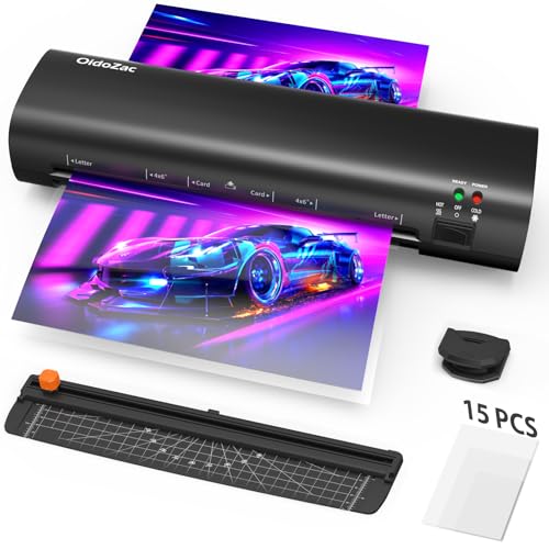 Laminator Machine, 9-Inch Letter Size Laminating Machine with 15 Laminating Pouches for Small Desktop, 4 in 1 Never Jam Thermal Laminator with Trimmer Corner Rounder for Office School Home