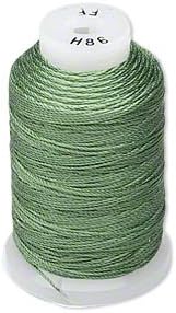 Simply Silk Beading Thread Cord Size FF Dark Green 0.015 Inch 0.38mm Spool 115 Yards for Stringing Weaving Knotting
