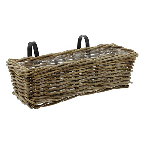 Blumenkasten, Planzkasten, Balkonkasten, Balkonpflanzer "Rattan", mittel 46 x 18 x 15 cm