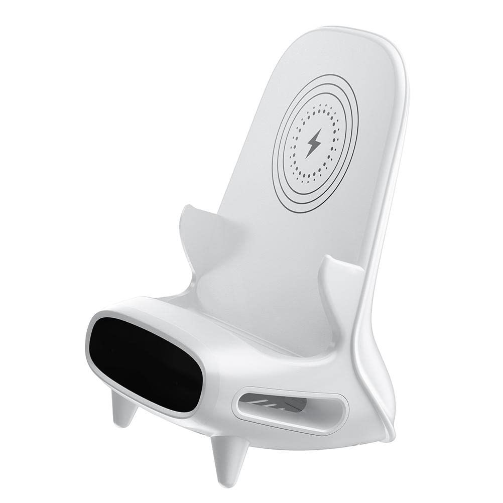 Wireless Charger Yusat Portable Mini Chair Wireless Charger for All Phones 15W Wireless Charging Station Phone Charger Stand with Musical Speaker Function