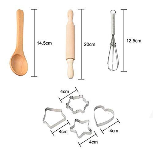 XIANGBAO 13pcs Kids Chef Set Kind-Kochen Spielküche Wasserdicht Backen Schürzen Oven Glove Eggbeater Mädchens Geschenk… – Bild 4