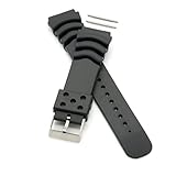 ESSENTIAL Extra Long Diver Sport Watch Band + Spring Bars for Seiko, Citizen, Casio + others, 22mm, Black