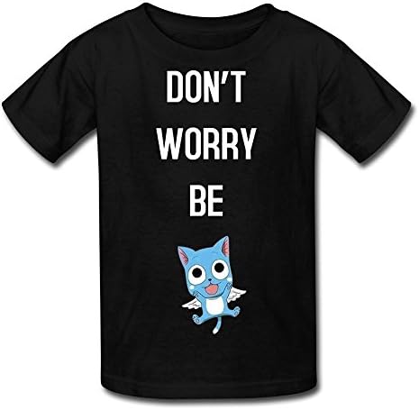 MeiLee Kid's Fairy Tail Anime Short Sleeve Tees Black S