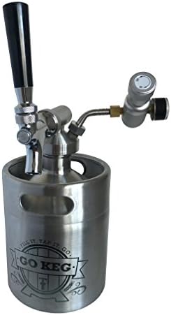 GO KEG PRO 64 OZ STARTER-Stainless Steel Mini Keg Growler With CO2 Professional Tap|For Craft Beer Growler Fills|Keeps Beer Carbonated|Durable/Portable;Won't Break Like Glass Or Ceramic Growlers