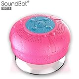 SoundBot SB519 HD Bluetooth Wireless Shower Speaker Portable Weather Water-Resistant Speakerphone w/ Full Spectrum Music, 6Hrs Streaming & Hands-Free Talking, Built-In Mic, Suction Cup, 33feet Range