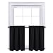 NICETOWN Black RV Window Door Curtains for Car, Small Window Curtians for Camper, Thermal Insulated Blackout Curtain Tiers Window Treatment Tiers for Basement(29W by 24L Inch, Black, 2 Pieces)