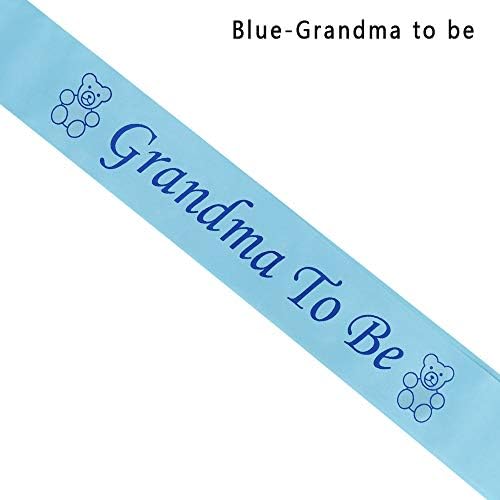 1Pc Mummy Grandma Big Sister Nanny Aunty To Be Satin Sash for Maternity Baby Shower Celebration Decoration(Grandma to be,blue)
