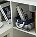 TcaFmac Storage Bins for Organization - Samll Fabric Storage Basket for Shelves with Handles, Collapsible Baskets for Organizing for Closet Laundry Bathroom (White & Navy16x12x8 inch)