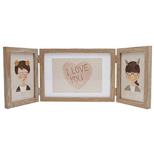 Afuly Wooden Three Picture Frame 5x7 and 4x6 Hinged Triple