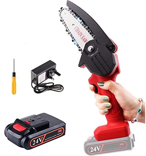 BURDEAN Upgraded Mini Chainsaw, inch Cordless Electric Chainsaw