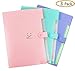 Plastic Expanding File Folders Accordion Document Organizer,5-Pocket,A4 Letter Size,Snap Closure,School and Office Use,4-Pack