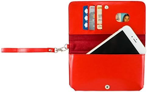 Phone Wallet Cash Zipper Stash Pouch Case Fits Galaxy Note 8 C9 Pro HTC U Ultra ZTE Grand X Max 2 Max XL Zmax Pro Blade Max 3 X Max Sony Xperia XA1 Ultra Xperia XA1 Ultra Dual Xperia XA Ultra (Red)