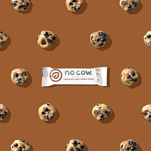 image for No Cow Protein Bar, Chocolate Chip Cookie Dough, 21g Plant Based Prote