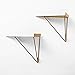 WGX Shelf Brackets,Wall/Display Shelf Hung Bracket DIY Shelf (Gold) 2pcs-Pack