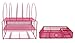 EasyPAG Mesh Desk Organizer with 5 File Sorter Sections Double Letter Tray and Drawer Pink