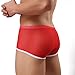 FEESHOW Men's Soft Sheer Mesh Boxer Briefs Shorts Underwear Lingerie Panties (Red, M)