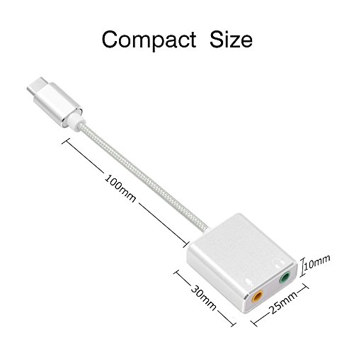 image for Auswaur USB Type C External Stereo Sound Card Audio Adapter With 3.5mm
