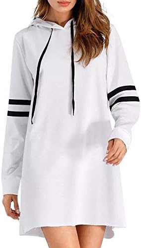 Women's Hoodie Long Sleeve Dress Teen Girls Sweatshirt Jumper Casual Simple Style Pullover Tops Blouse