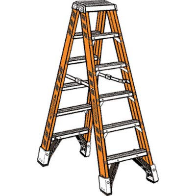 Werner T7406 Ladder, 6' Length, 25" Width, 9" Height, Orange