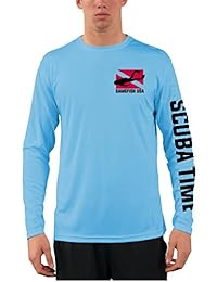 GAMEFISH EE. UU. Hombres, UPF 50, Microfibra de manga larga, humedad, rendimiento Camisa de pesca Buceo