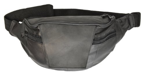Leather Fanny Pack Waist Bag with CellPhone Pouch with adjustable Waist Strap by Marshal