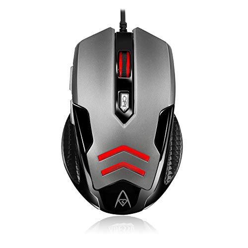 Adesso iMouse X1 Multi Color 6 Button Optical Ergonomic Gaming Mouse with 6 Foot USB Cable Wire and 4 Levels DPI Switch