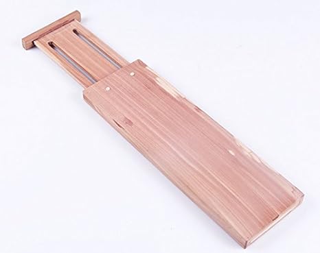 Qees 2 Pcs Kitchen Drawer Dividers Custom Cedar Wood Expandable