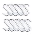 Prudance Small Round S Shaped Stainless Steel Hanging Hooks Set with 10 Hooks - Ideal for Pots, Pans, Spoons & Other Kitchen Essentials - Perfect for Clothing
