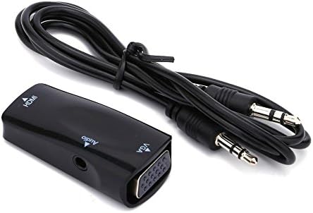 Storin 1080p HDMI Female to VGA Female Adapter to VGA Converter Adapter with 3.5mm Stereo Audio- Hdmi Female to Vga- Black/White