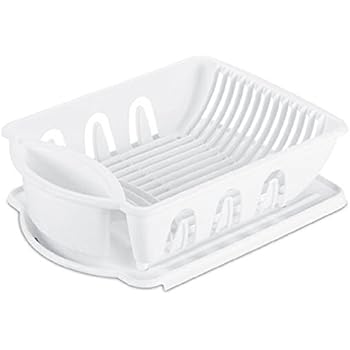 Sterilite 06218006 Sink Dish Rack Drainer, White