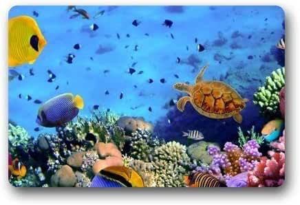 kslae Diseño Personalizado Colorido Arrecife de Coral y Pez Tortuga