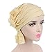 Ever Fairy 3 Colors Pack Chemo Cancer Head Scarf Hat Cap Ethnic Cloth Print Turban Headwear Women Women's Ruffle Beanie Scarf