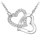 Mikiy Women's Fashion Alloy Diamond Heart Pendant Necklace
