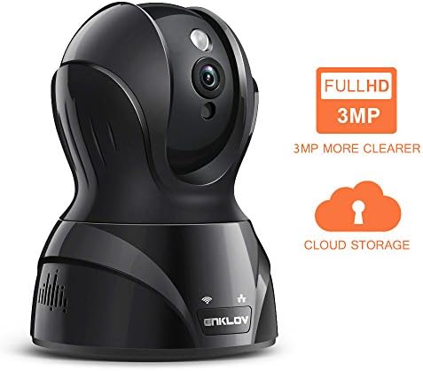 UltraHD 3MP(2K/2304TVL) Home Wireless Security Camera,Surveillance WiFi IP Camera for Monitor,Pan/Tilt, Two-Way Audio &amp; Night Vision &amp; Montion Detection,Cloud Storage-2018 Updated Version by ESLIBAI