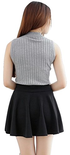 magna women's poly cotton skater skirt (black_small)