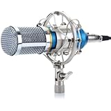 Excelvan BM-800 Condenser Studio Recording Microphone and Shock Mount Holder Blue