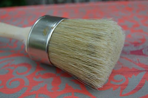 Chalkology - Oval Paint and Wax Brush, Medium,Professional Chalk Paint Wax Brush | Painting or Waxing | Annie Sloan Dark &amp; Clear Soft Wax | Furniture, Stencils, Folkart, Home Decor, Wood