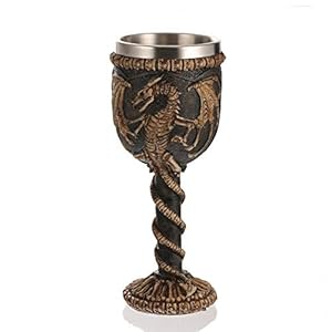 VOANZO Dragón volador medieval esqueleto fósil osario cáliz de vino Calabozos y dragones esqueléticos huesos de columna vertebral para fiesta de Halloween acento decorativo