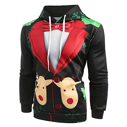 Xmas Costume in Londony ♥‿♥ Cute Deer 3D Print Bow Tied Holiday Christmas Suit Ugly Sweater Party Suit - Thumbnail 3