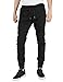Italy Morn Men Chino Jogger Casual Pants Biker Jogging Twill Khakis Slim Black