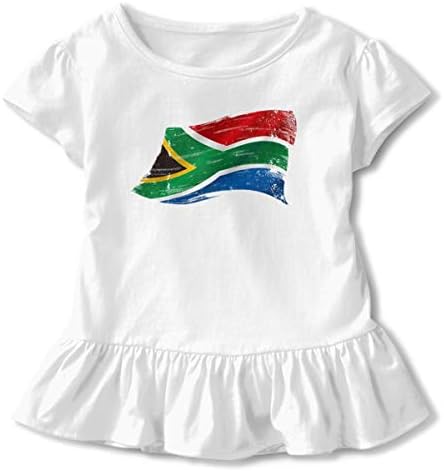 NSIQMCDO South African Flag Children's Short Sleeve T Girl's Cute Soft Cotton DressPink