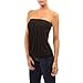 Women Strapless Pleated Tube Top Shirt,Sleeveless Stretchy Tunic Shirt for women