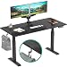 EleTab Height Adjustable Electric Standing Desk, 55 x 24 Inches Large Stand Up Desk Workstation, Full Sit Stand Home Office Table with Programmable Preset Controller, Black Frame/Black Top