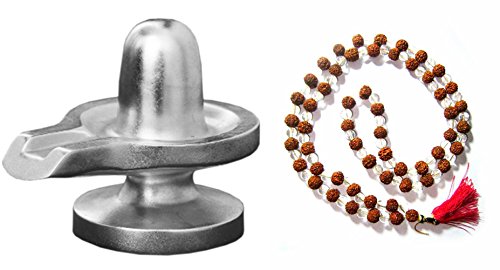 Kriwin Combo of Parad Shivling (20-25 GMS) and Rudraksha Sphatik Crystal Mala