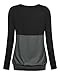 DJT Women's Boat Neck Pleated Front Faux Twinset Blouse T-Shirt Top X-Large Grey