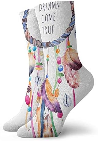 REordernow Dream Catcher Mens Printed Funny Novelty Casual Crew Dress Socks For Men Women Yoga Hiking Cycling Running Soccer Sports