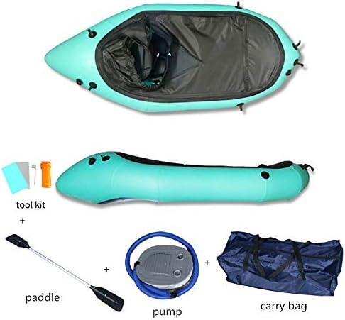 Darget 93"x39" Inflatable PackRaft Kayak with Aluminum Oars, Pump, Carry Bag and Repair Kit for River Lake