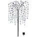 Collections Etc. LED Solar Willow Tree, Outdoor Solar Tree with Colorful Solar-Powered Lights with Adjustable Branches, Purple Lights