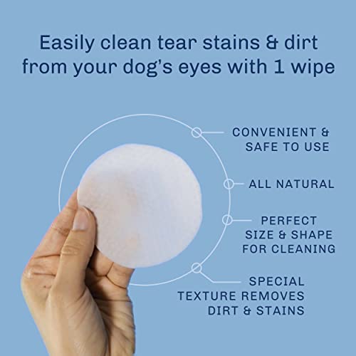 TrueBlue Cucumber & Chamomile Safe and Sure Dog Eye Wipes PreMoistened Textured Pads for Tear